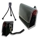 Stylish Accessory Clutch and Mini Flexible Tripod for Flip Mino / Mino HD / MinoHD 2nd Gen Video- Black and Pink Pearl - Scratch-Resistant Plush Interior