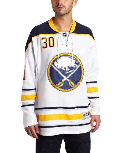NHL Men's Buffalo Sabres #30 Ryan Miller Reebok Edge Premier Player Jersey (White, XX-Large)