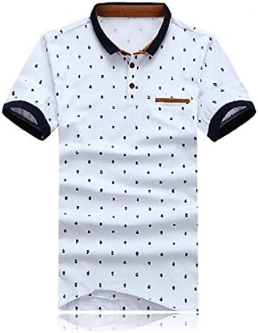 Aofe Men's Short Sleeve Dot Woven Slim Fit T-shirt 11ab (white, l)