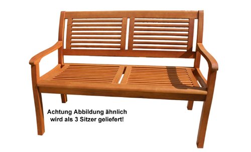 Gartenbank Eukalyptus 3 Sitzer Holzbank