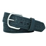 Mens Harness Leather Work Belt 1 1 2 w  Floral embossing. by Yourtack