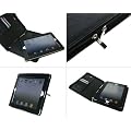 Bundle Monster "TM" Apple iPad 2/iPad 3 Synthetic Leather Executive Portfolio Cover Case Folder with Removeable Kickstand Frame - Black