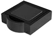 Genuine Blackwood and Black Leather 4" Coaster Set