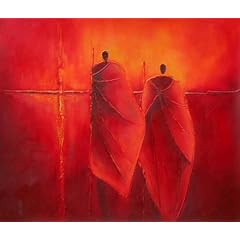 Afrikanisches Bild Massai on the Outlook 55*65cm handgemaltes �lgem�lde" ungerahmt