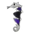 Purple And Black Seahorse Animal Brooches Pin