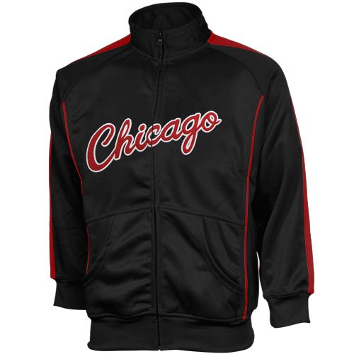 NBA Majestic Chicago Bulls Youth Tricot Team Full Zip Track Jacket - Black (Medium)
