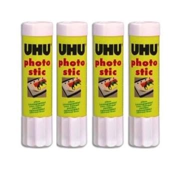 Lot de 4 stick de colle UHU Photo Stic en baton - 21g Lot de 4 stick de colle UHU Photo Stic en baton - 21g