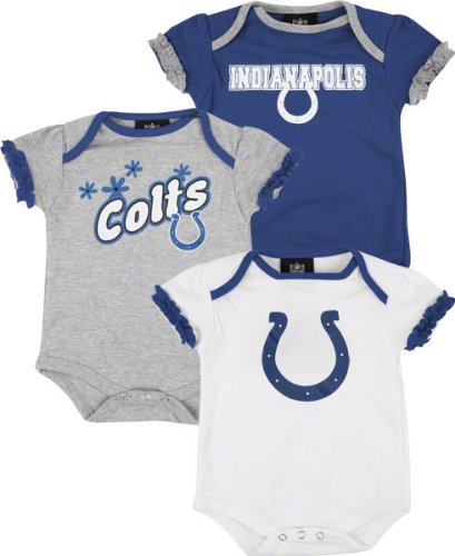 Indianapolis Colts Newborn 3 Piece Ruffled Sleeve Creeper Set