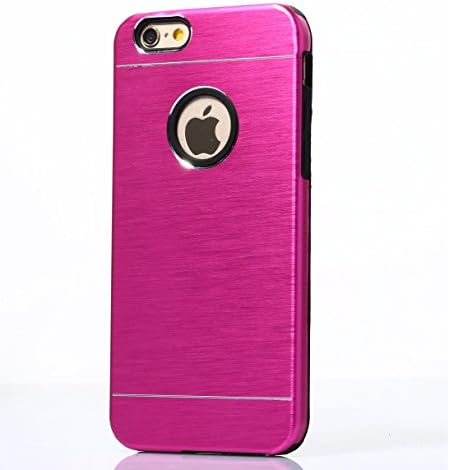 Tat2 - iPhone 6 and 6s Case Pink Dual Protection Soft Silicone with Brushed Alluminum Case - Slim Fit iPhone Case - Stylish and Cool iPhone 6/6S Cases with Dual Layer Protection - Resistant Non Slip Case and Firm Grip for Your Stylish iPhone - 1 Year Guarantee - Get It Now!! - For iPhone 6 and 6s (4.7) (Pink)