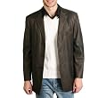 BGSD Men's Classic Three-Button Distressed Cowhide Leather Blazer - Regular & Tall