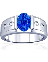 14K White Gold Oval Cut Blue Sapphire Solitaire Ring (GIA Certificate)
