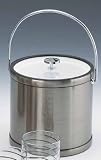 Review Kraftware  / Kraftware 76664 Mylar Brushed Pewter 3 Quart Ice Bucket with Bale Handle, Lucite Cover with Flat Knob