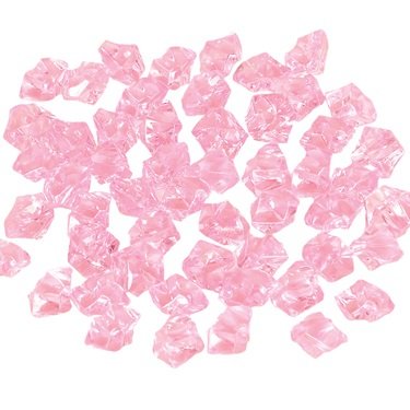 Translucent Acrylic Ice Rocks for Vase Fillers or Table Scatters (Pack of 225 Pieces) (Pink)