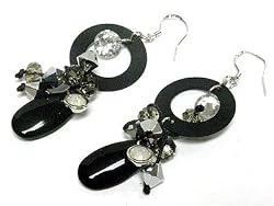 Crystal Ball Dangle and Semi Precious Stone Earrings Fashion Jewelry