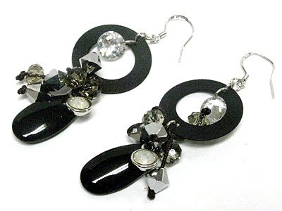 Crystal Ball Dangle and Semi Precious Stone Earrings Fashion Jewelry