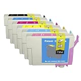 6 Pack. Compatible Cartridges for Epson (not Epson brand) T078. Includes Sophia Global Brand Cartridges for 1ea T078 Black + 1ea T078 Cyan + 1ea T078 Magenta + 1ea T078 Yellow + 1 ea T078 Photo Cyan + 1ea T078 Photo Magenta.