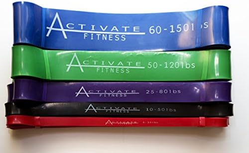 Activate Fitness Resistance & Assisted Pull Up, Powerlifting Stretch Band(s) | SINGLE Band - 5 Levels to Choose From, Mix & Match as Needed | 41" Loop | Bonus FREE QuickStart eGuide included (Purple)