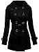 Ne People Womens Classic Double Breasted Pea Coat With Belt, black, Small