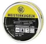 RWS Meisterkugeln Standard .177 Cal, 8.2 Grains, Wadcutter, 250/Tin