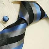 Blue ties for men grey black fathers day gift formalwear silk ties cufflinks set A1103