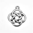 Fine Silver Plated Pewter Celtic Knot Open Pendant Charm 20mm (1)