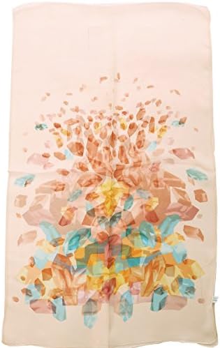 YLSH, flower impression, Pink Elegant Luxury Fashion 100% Silk Scarf Classic Premium Vintage Shawl Wrap Art, Oblong