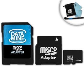 DataMINE Premium Class 4 8GB MicroSD Flash Memory Card for Nintendo 3DS , 3DS XL , DSi , DSi XL! ** Includes Mini and Standard SD Adapters , Microfiber Cloth and Brush! **