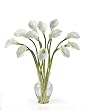 Silk Artificial Flower Arrangement - Calla Lilly Liquid Illusion-Cream