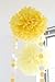 HEARTFEEL 12pcs 10 inch 8inch Tissue Paper Pom-poms Yellow Cream Grey Outdoor Decoration Tissue Paper Pom Poms Party Balls Wedding Christmas Xmas Decoration (Yellow Cream Grey)