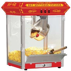 "Funtime FT825CR Antique Carnival-Style 8-Ounce Tabletop Hot-Oil Popcorn Popper, Red"