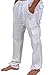 Cotton Natural Cargo Pants Summer Beach Elastic Waistband Comfortable Pants