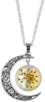 Hollow moon time flower pendant alloy