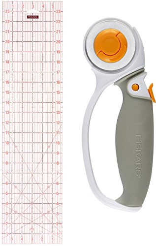 Bradforth 3x18 Inch Acrylic Ruler and Fiskars 45mm Contour Rotary Cutter