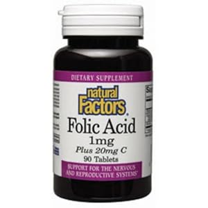 Folic Acid, 1mg 90 Tablets by Natural Factors