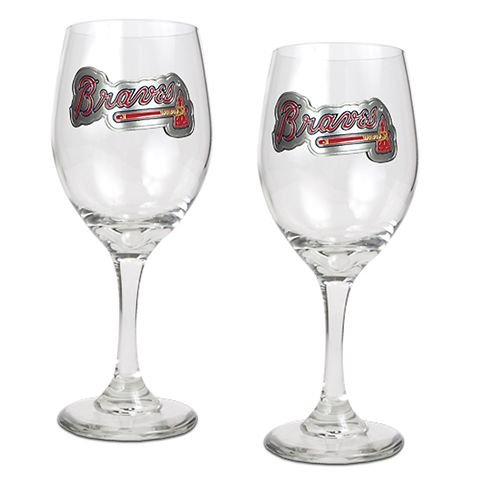 Atlanta Braves Set of 2 Wine Glasses