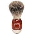 100% Pure Badger Bristle Brush with Deluxe Schima Wood/Chrome Handle & Free Brush Stand from Parker Safety Razor