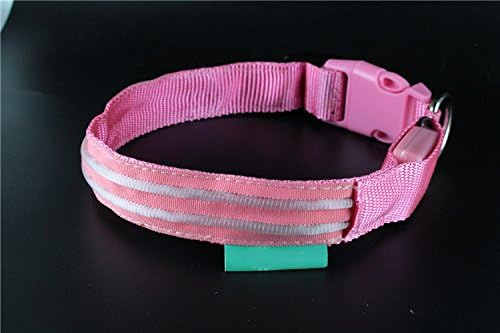 Keep Me Safe Illuminated Dog Collar (SMALL 13" to 17 1/2", Cotton Candy Pink)