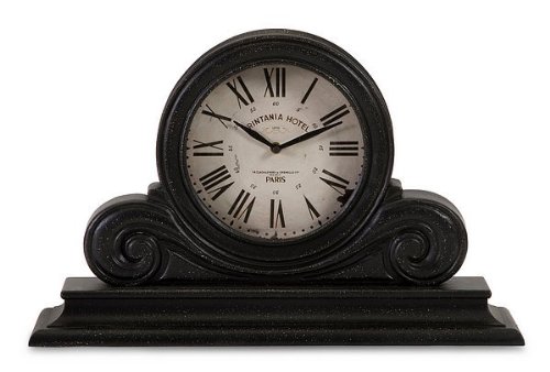 Black 19" Wide Mantel Clock
