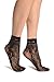 Black Roses Lace With Comfort Top Ankle High Socks - Socks