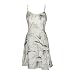 Bamboo Paradise Spaghetti Strap Hawaiian Aloha Form Fitting Sun Dress in Cream - XL