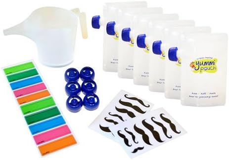 Yummi Pouch Reusable Food Pouch Set (Mustaches)