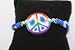 Peace Sign Bracelet-Tie Dye Bead With Blue Braided Band