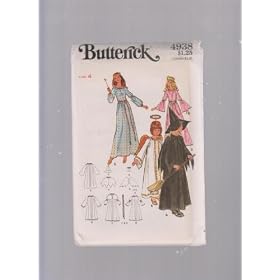 Butterick Halloween Costume Witch, Angel, Fairy Godmother, Princess ; Sewing Pattern 4938