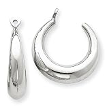 14k White Gold Polished Hoop Earrings Jackets