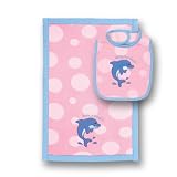 Stephen Joseph Bib/Burp Cloth Set: Dolphin