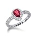 14k White Gold Ruby & Diamond Ring