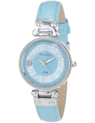 Armitron Womens 75/5080BMSVLB Silver-Tone Swing Lug Light Blue Leather Strap Watch