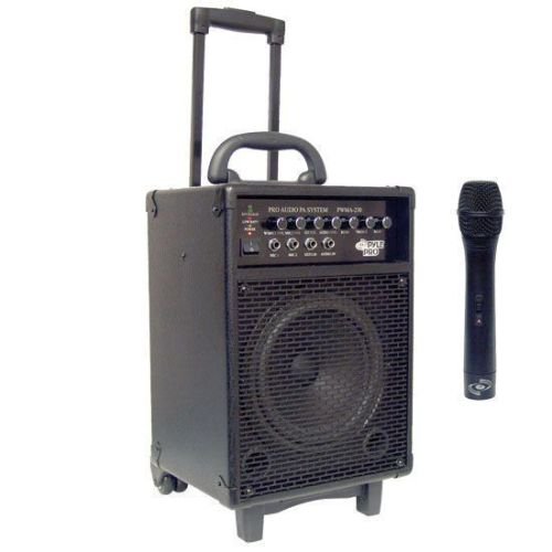 Brand New Pyle Pwma230 Portable Rechargable Battery Powered Pa Speaker System with Powered Speaker + Wireless Microphone