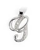 INITIAL PENDANT W/CZ STERLING SILVER .925 Letter G