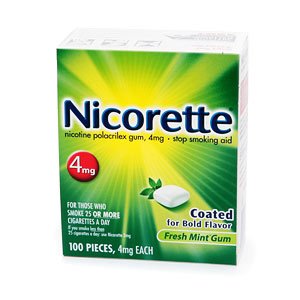 HealthPersonalCare: Nicorette FRESH MINT 4mg Coated Gum 100 Pieces Stop Smoking Aid